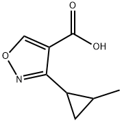 3-(2-methylcyclopropyl)-1,2-oxazole-4-carboxylic acid 化学構造式