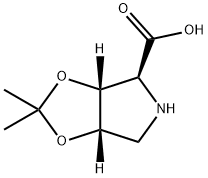 (3AR,4S,6AS)-2,2-二甲基四氢-4H-[1,3]二氧杂环戊烯并[4,5-C]吡咯-4-羧酸, 2145089-06-9, 结构式