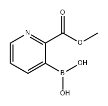 2-Pyridinecarboxylic acid, 3-borono-, 2-methyl ester 化学構造式