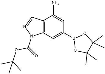 4-氨基-6-(4,4,5,5-四甲基-1,3,2-二氧杂硼杂环戊烷-2-基)-1H-吲唑-1-羧酸叔丁酯,2146177-44-6,结构式