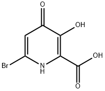 2-Pyridinecarboxylic acid, 6-bromo-1,4-dihydro-3-hydroxy-4-oxo- 化学構造式