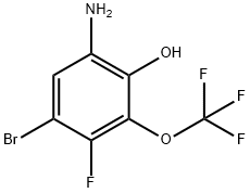 4-Bromo-6-amino-3-fluoro-2-(trifluoromethoxy)phenol 结构式