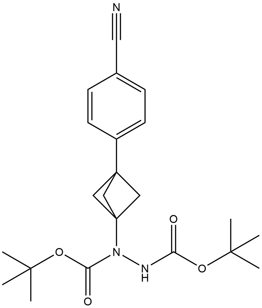 tert-butyl N-(tert-butoxycarbonylamino)-N-[3-(4-cyanophenyl)-1-bicyclo[1.1.1]pentanyl]carbamate|