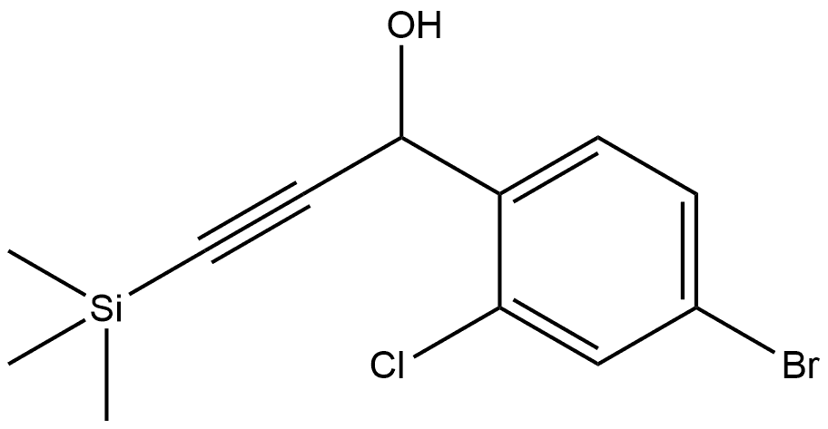 4-Bromo-2-chloro-α-[2-(trimethylsilyl)ethynyl]benzenemethanol Struktur