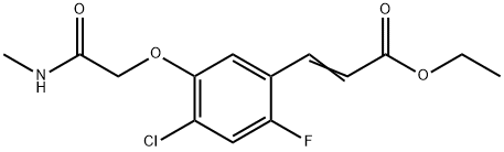 2-Propenoic acid, 3-[4-chloro-2-fluoro-5-[2-(methylamino)-2-oxoethoxy]phenyl]-, ethyl ester|2-Propenoic acid, 3-[4-chloro-2-fluoro-5-[2-(methylamino)-2-oxoethoxy]phenyl]-, ethyl ester