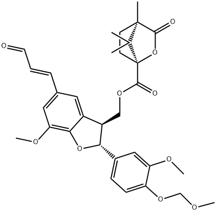 [(2R,3S)-2,3-Dihydro-7-methoxy-2-[3-methoxy-4-(methoxymethoxy)phenyl]-5-[(1E)-3-oxo-1-propen-1-yl]-3-benzofuranyl]methyl (1S,4R)-4,7,7-trimethyl-3-oxo-2-oxabicyclo[2.2.1]heptane-1-carboxylate