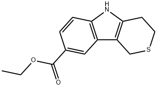 Thiopyrano[4,3-b]indole-8-carboxylic acid, 1,3,4,5-tetrahydro-, ethyl ester 结构式