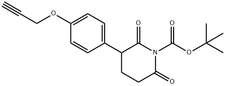 tert-Butyl 2,6-dioxo-3-(4-(prop-2-yn-1-yloxy)phenyl)piperidine-1-carboxylate 结构式