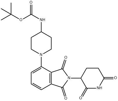 N-(1-(2-(2,6-二氧代哌啶-3-基)-1,3-二氧代-2,3-二氢-1H-异吲哚-4-基)哌啶-4-基)氨基甲酸叔丁酯 结构式