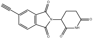 2-(2,6-dioxopiperidin-3-yl)-5-ethynyl-2,3-dihydro-1
H-isoindole-1,3-dione 化学構造式