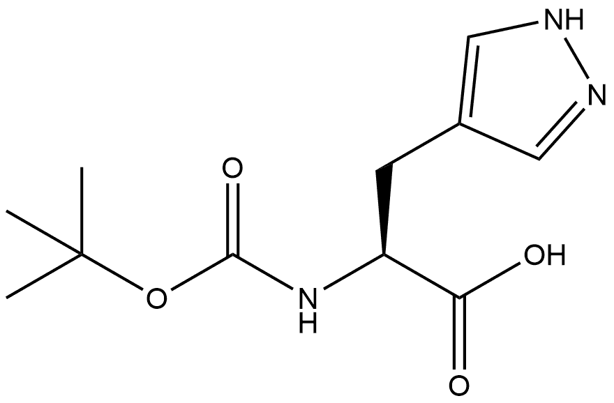 1H-Pyrazole-4-propanoic acid, α-[[(1,1-dimethylethoxy)carbonyl]amino]-, (αS)- Structure