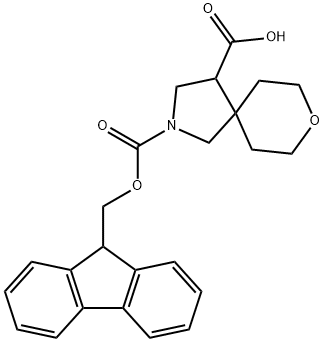 2-{[(9H-fluoren-9-yl)methoxy]carbonyl}-8-oxa-2-azaspiro[4.5]decane-4-carboxylic acid Struktur