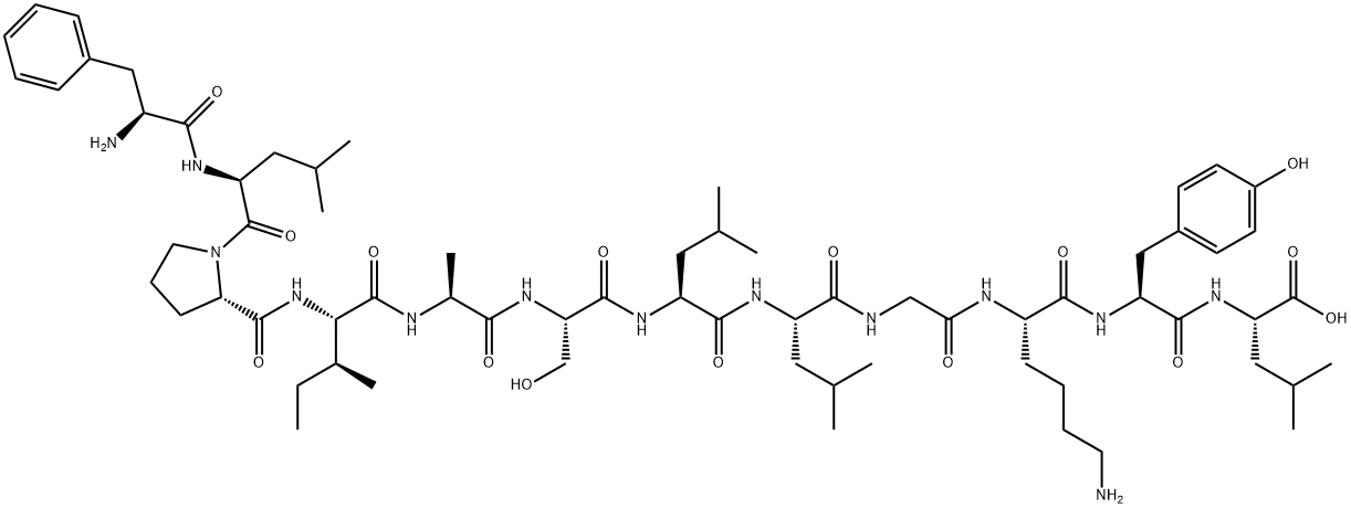 L-Leucine, L-phenylalanyl-L-leucyl-L-prolyl-L-isoleucyl-L-alanyl-L-seryl-L-leucyl-L-leucylglycyl-L-lysyl-L-tyrosyl- Structure