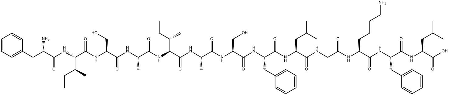L-Leucine, L-phenylalanyl-L-isoleucyl-L-seryl-L-alanyl-L-isoleucyl-L-alanyl-L-seryl-L-phenylalanyl-L-leucylglycyl-L-lysyl-L-phenylalanyl- 化学構造式