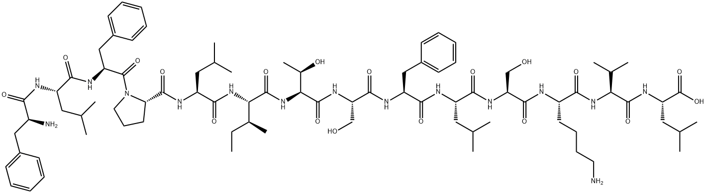 L-Leucine, L-phenylalanyl-L-leucyl-L-phenylalanyl-L-prolyl-L-leucyl-L-isoleucyl-L-threonyl-L-seryl-L-phenylalanyl-L-leucyl-L-seryl-L-lysyl-L-valyl-,215715-59-6,结构式