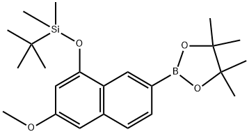 叔丁基((3-甲氧基-7-(4,4,5,5-四甲基-1,3,2-二氧杂硼烷-2-基)萘-1-基)氧基)二甲基硅烷,2158298-43-0,结构式