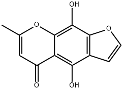 4,9-Dihydroxy-7-methyl-5H-furo[3,2-g]chromen-5-one Structure