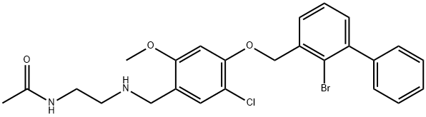 Acetamide, N-[2-[[[4-[(2-bromo[1,1'-biphenyl]-3-yl)methoxy]-5-chloro-2-methoxyphenyl]methyl]amino]ethyl]- Structure