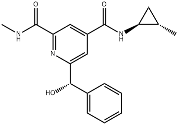 2,4-Pyridinedicarboxamide, 6-[(S)-hydroxyphenylmethyl]-N2-methyl-N4-[(1S,2S)-2-methylcyclopropyl]- Struktur