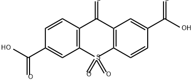 9H-Thioxanthene-2,6-dicarboxylic acid, 9-oxo-, 10,10-dioxide 化学構造式