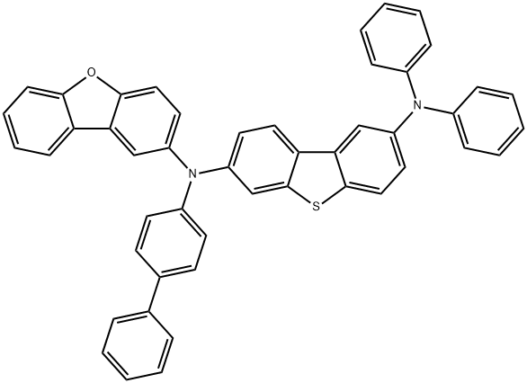 N7-([1,1'-biphenyl]-4-yl)-N7-(dibenzo[b,d]furan-2-yl)-N2,N2-diphenyldibenzo[b,d]thiophene-2,7-diamine Struktur