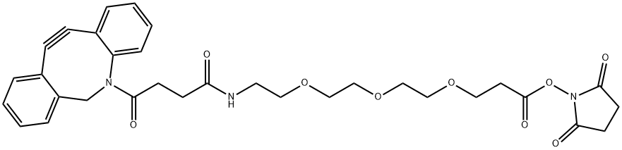 4,7,10-Trioxa-13-azaheptadecanoic acid, 17-(11,12-didehydrodibenz[b,f]azocin-5(6H)-yl)-14,17-dioxo-, 2,5-dioxo-1-pyrrolidinyl ester Struktur