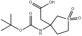 2-(3-{[(tert-butoxy)carbonyl]amino}-1,1-dioxo-1la mbda6-thiolan-3-yl)acetic acid 化学構造式