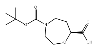 1,4-Oxazepine-4,7(5H)-dicarboxylic acid, tetrahydro-, 4-(1,1-dimethylethyl) ester, (7S)- Structure