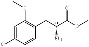 (R)-methyl 2-amino-3-(4-chloro-2-methoxyphenyl)propanoate 化学構造式