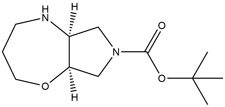 tert-butyl (5aS,8aR)-octahydro-2H-pyrrolo[3,4-b][1,4]oxazepine-7-carboxylate 化学構造式