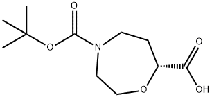 1,4-Oxazepine-4,7(5H)-dicarboxylic acid, tetrahydro-, 4-(1,1-dimethylethyl) ester, (7R)- 结构式