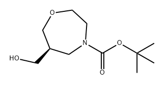 1,4-Oxazepine-4(5H)-carboxylic acid, tetrahydro-6-(hydroxymethyl)-, 1,1-dimethylethyl ester, (6S)- Structure