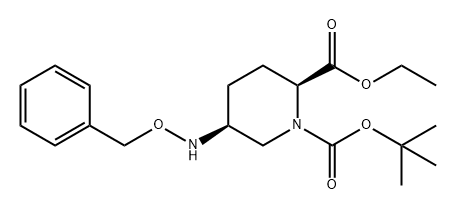 1,2-Piperidinedicarboxylic acid, 5-[(phenylmethoxy)amino]-, 1-(1,1-dimethylethyl) 2-ethyl ester, (2S,5S)- Struktur