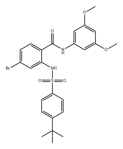 Benzamide, 4-bromo-N-(3,5-dimethoxyphenyl)-2-[[[4-(1,1-dimethylethyl)phenyl]sulfonyl]amino]- Structure