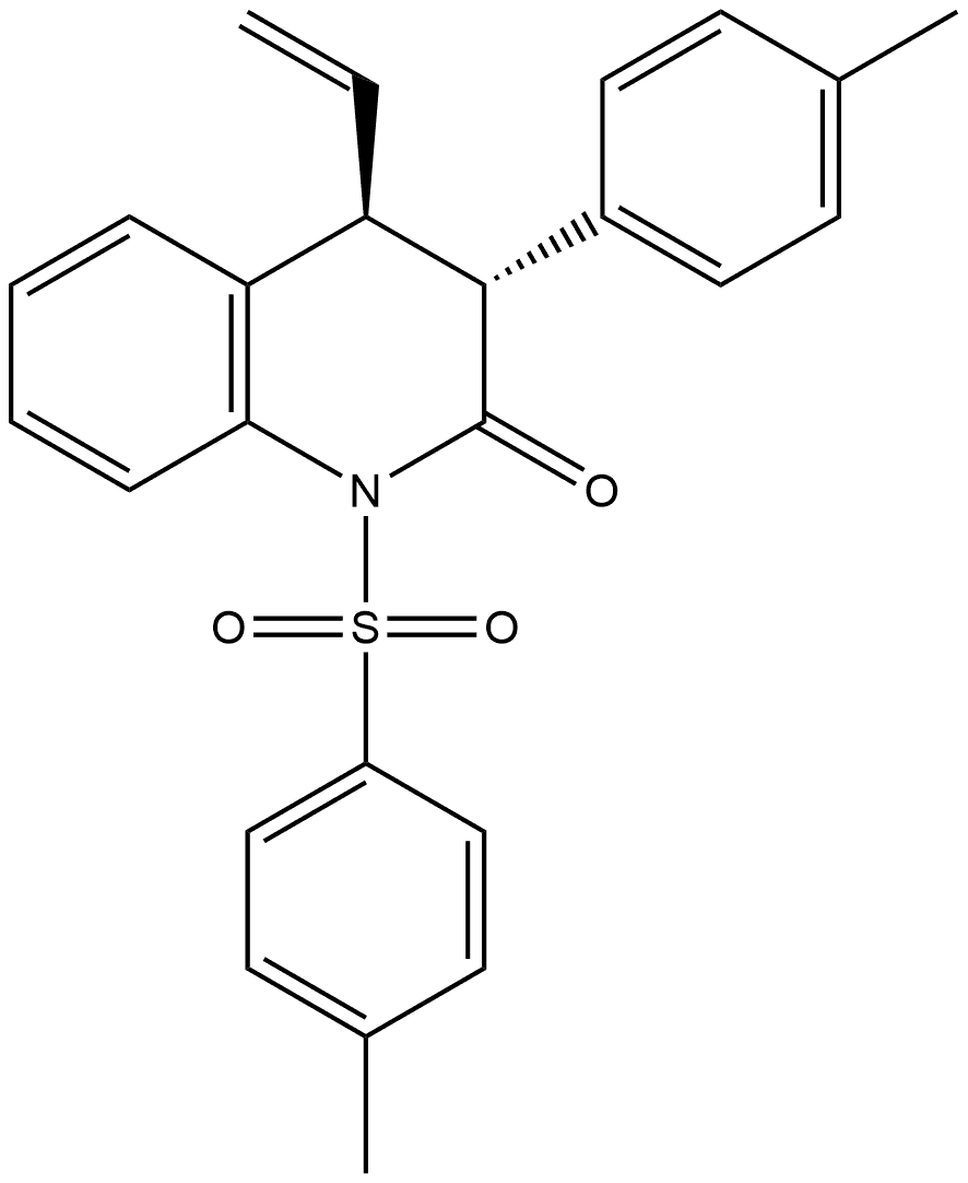 (3R,4S)-4-Ethenyl-3,4-dihydro-3-(4-methylphenyl)-1-[(4-methylphenyl)sulfonyl]-2(1H)-quinolinone 结构式