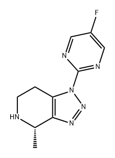 (S)-1-(5-氟嘧啶-2-基)-4-甲基-4,5,6,7-四氢-1H-[1,2,3]三唑基[4,5-C]吡啶 结构式