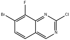 Quinazoline, 7-bromo-2-chloro-8-fluoro- 化学構造式