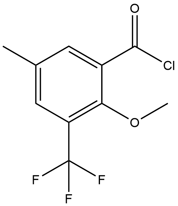 2-Methoxy-5-methyl-3-(trifluoromethyl)benzoyl chloride 结构式