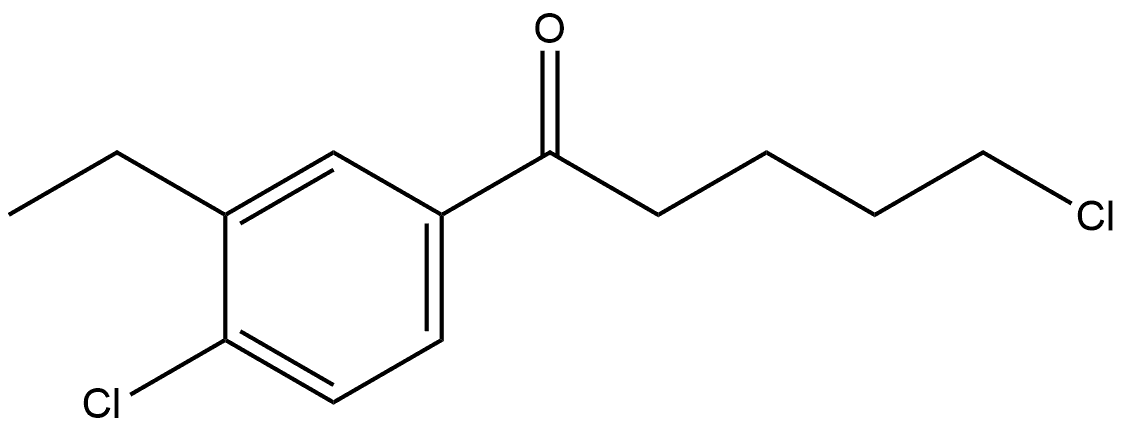 5-Chloro-1-(4-chloro-3-ethylphenyl)-1-pentanone Struktur