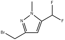 1H-Pyrazole, 3-(bromomethyl)-5-(difluoromethyl)-1-methyl- Struktur