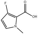 1H-Pyrrole-2-carboxylic acid, 3-fluoro-1-methyl- 化学構造式