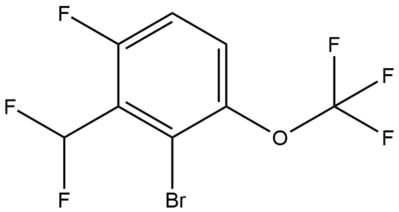 2-Bromo-3-(difluoromethyl)-4-fluoro-1-(trifluoromethoxy)benzene 化学構造式