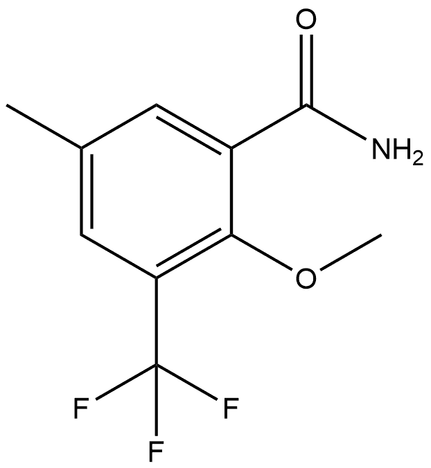 2-Methoxy-5-methyl-3-(trifluoromethyl)benzamide Structure