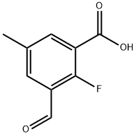 Benzoic acid, 2-fluoro-3-formyl-5-methyl- Structure