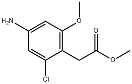 Methyl 4-amino-2-chloro-6-methoxybenzeneacetate 化学構造式