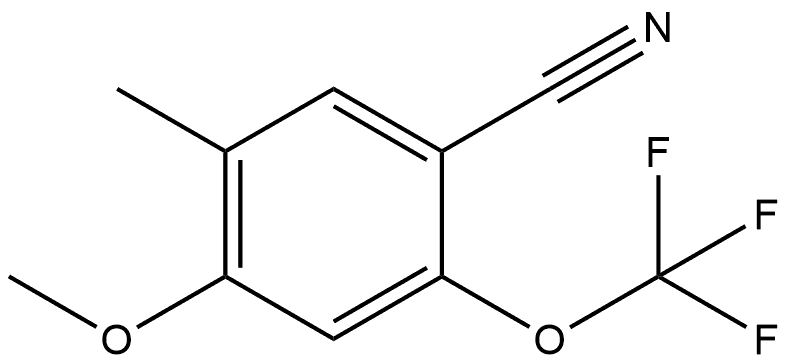 4-Methoxy-5-methyl-2-(trifluoromethoxy)benzonitrile 化学構造式