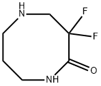 3,3-difluoro-1,5-diazocan-2-one,2168237-60-1,结构式