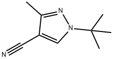 1H-Pyrazole-4-carbonitrile, 1-(1,1-dimethylethyl)-3-methyl- 化学構造式