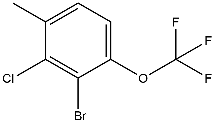 2-Bromo-3-chloro-4-methyl-1-(trifluoromethoxy)benzene 结构式