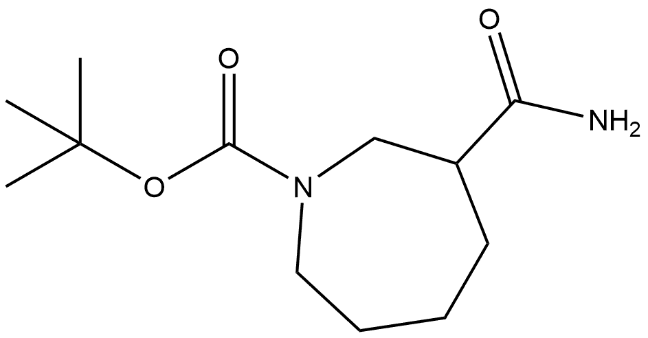 tert-butyl 3-carbamoylazepane-1-carboxylate 化学構造式